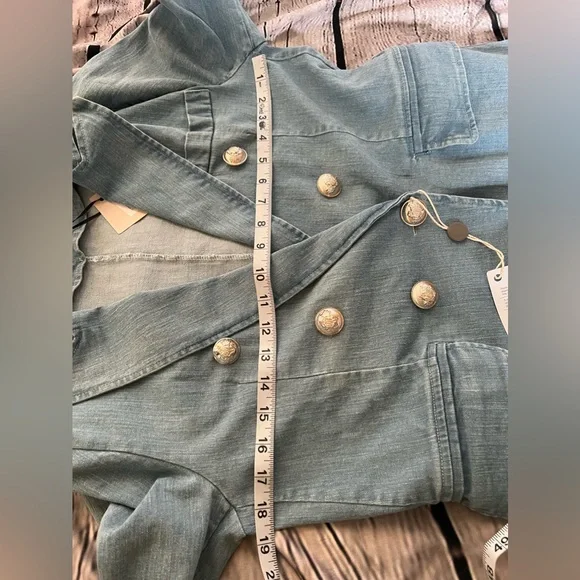 Venessa Scott Denim double breasted denim blazer